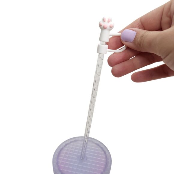 STARBUCKS Venti Cup Tumbler Grid Icy Iridescent Opal Spring 2022 24 oz + Topper - Picture 3 of 8